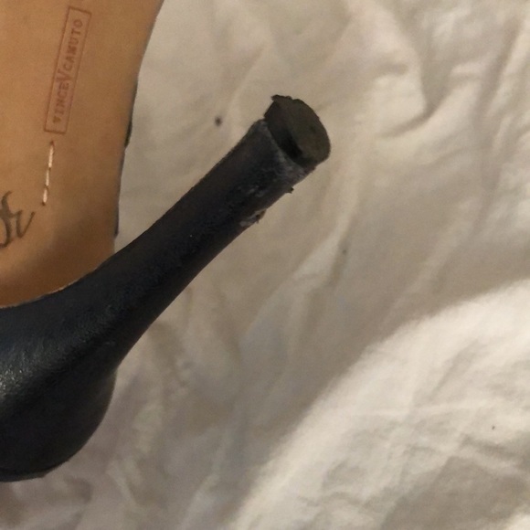 Vince Camuto side 10  Navy blue strappy cage heels side zip bootie like - Picture 9 of 11